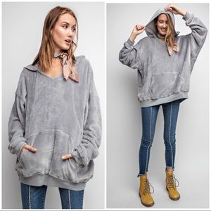 NEW‼️Heather grey PULLOVER TUNIC KANGAROO- hoodie